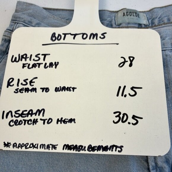 Agolde Minka Jeans Wide Leg High Rise Cargo Pockets Light Wash Denim 27 - Picture 11 of 11